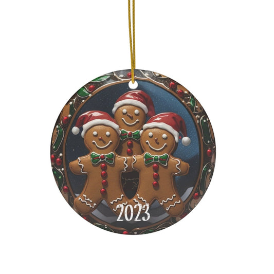 Gingerbread Men Ceramic Ornament-Home Decor-Circle-One Size-mysticalcherry