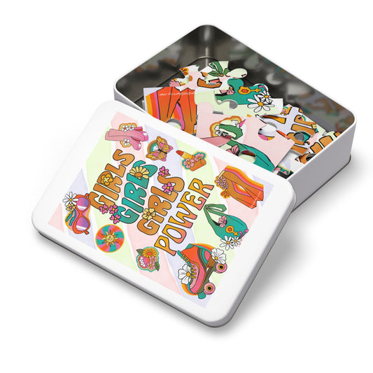 Girls Girls Girls Power Kids Jigsaw Puzzle With Gift Box-Puzzle-9.6" × 8" (30 pcs)-mysticalcherry