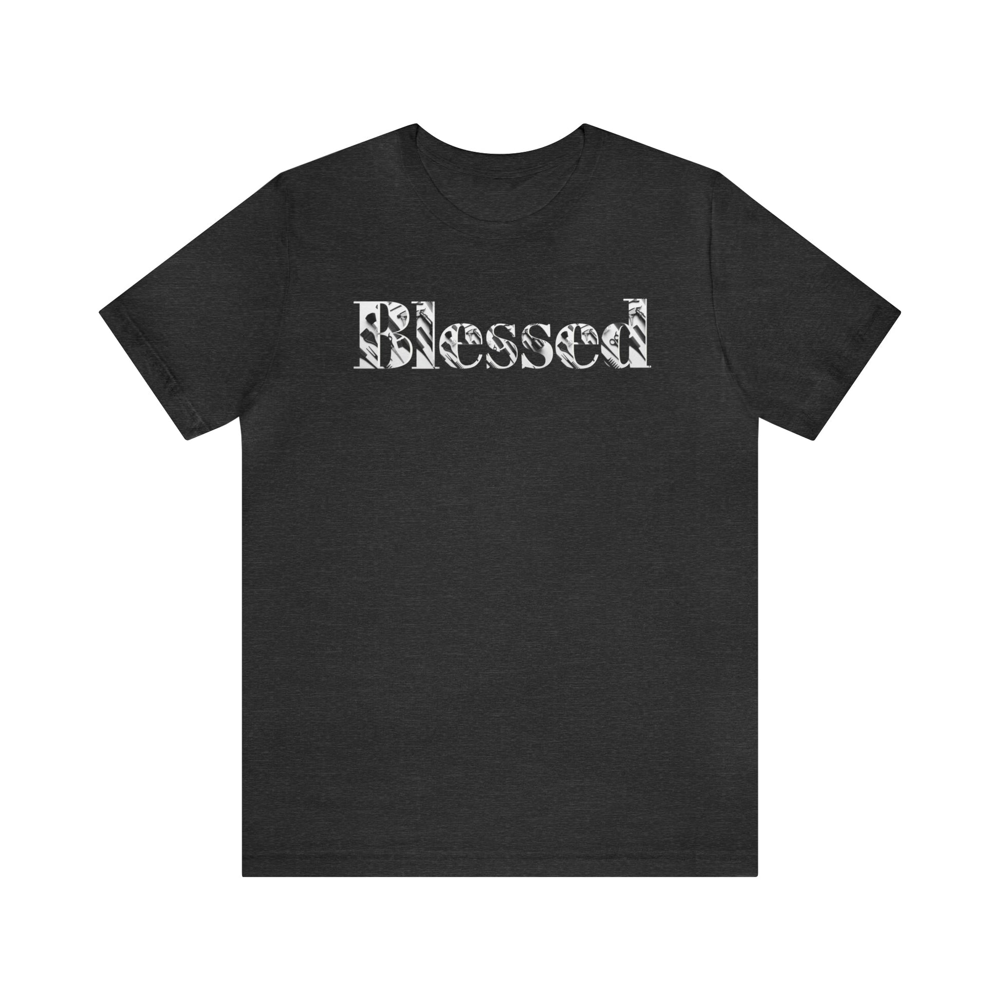 Giselle's Blessed Scissor Tee-T-Shirt-Dark Grey Heather-S-mysticalcherry