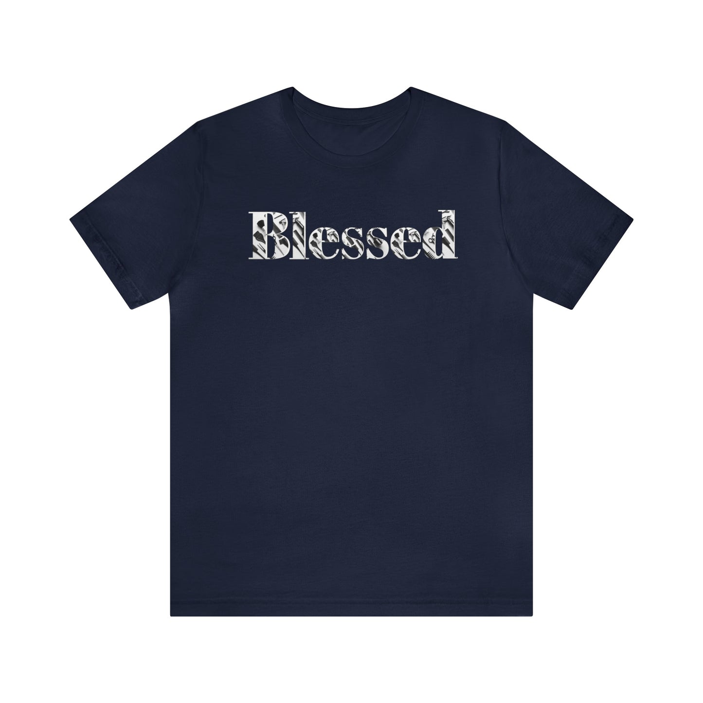 Giselle's Blessed Scissor Tee-T-Shirt-Navy-S-mysticalcherry