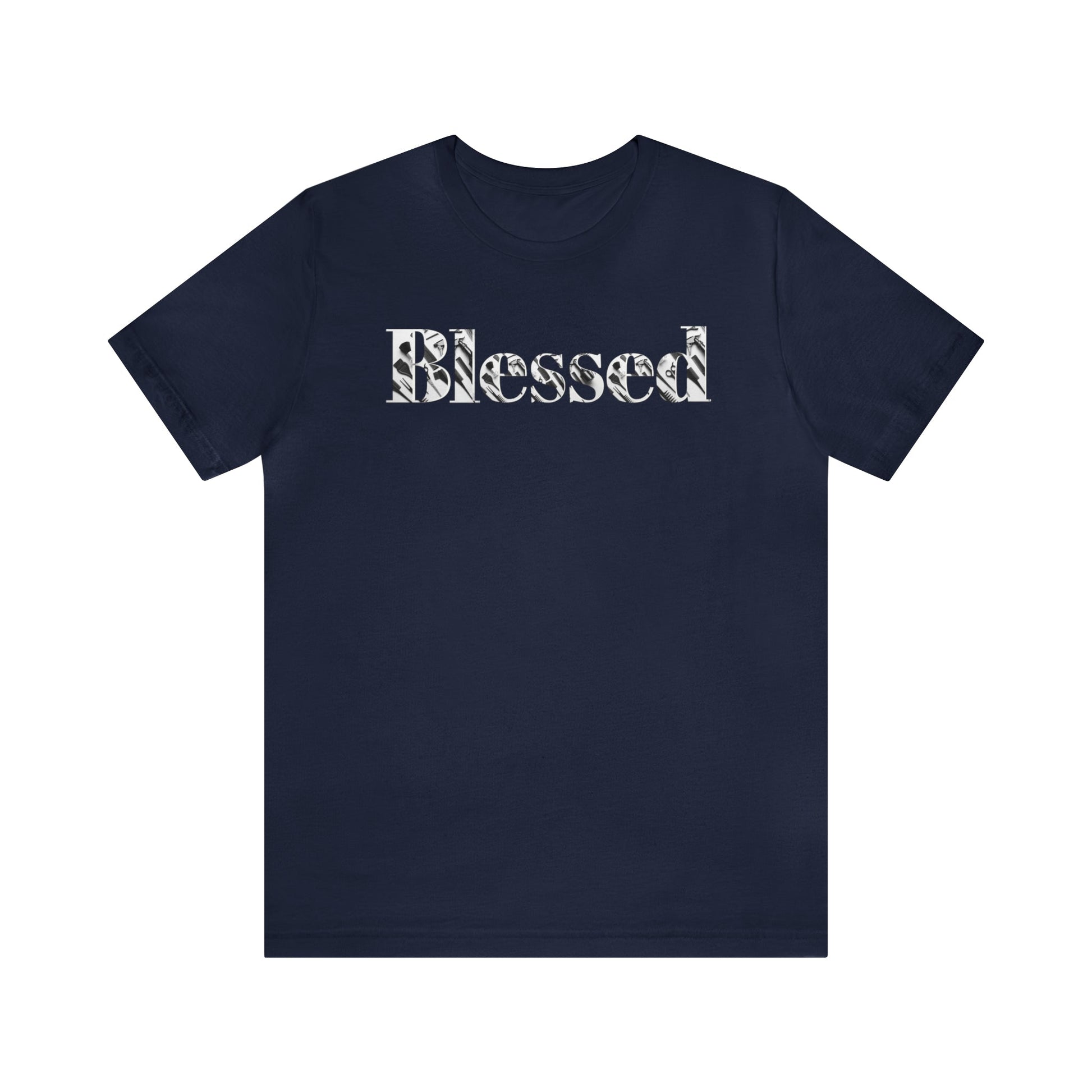 Giselle's Blessed Scissor Tee-T-Shirt-Navy-S-mysticalcherry