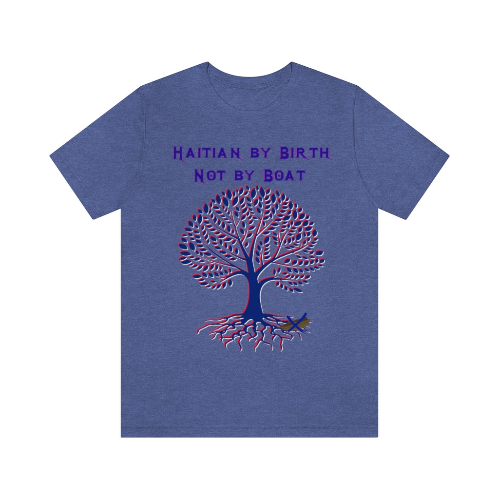 HAITIAN BY BIRTH HERITAGE T-SHIRT-T-Shirt-Heather True Royal-S-mysticalcherry