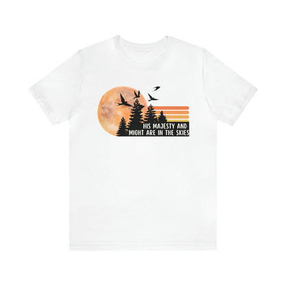 HIS Majesty And Might Are In The Skies Retro T-Shirt-T-Shirt-White-S-mysticalcherry
