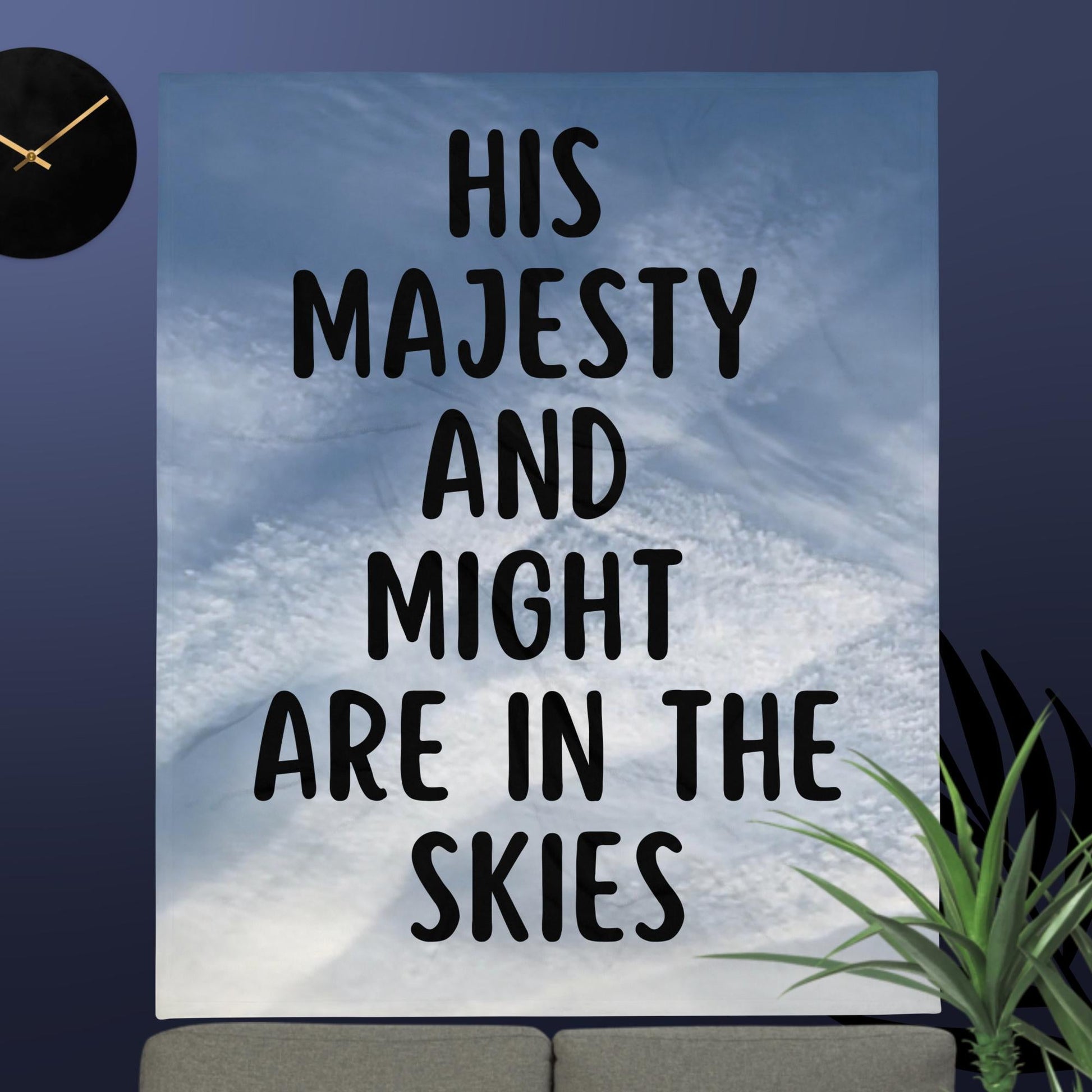 HIS Majesty And Might Are In The Skies Throw Blankets-50″×60″-HIS Majesty And Might Are In The Skies-Clouds-mysticalcherry