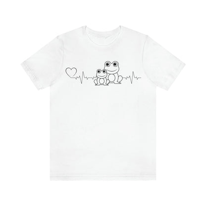 Heartbeat Mom & Baby Frogs Graphic T-Shirt-T-Shirt-White-S-mysticalcherry