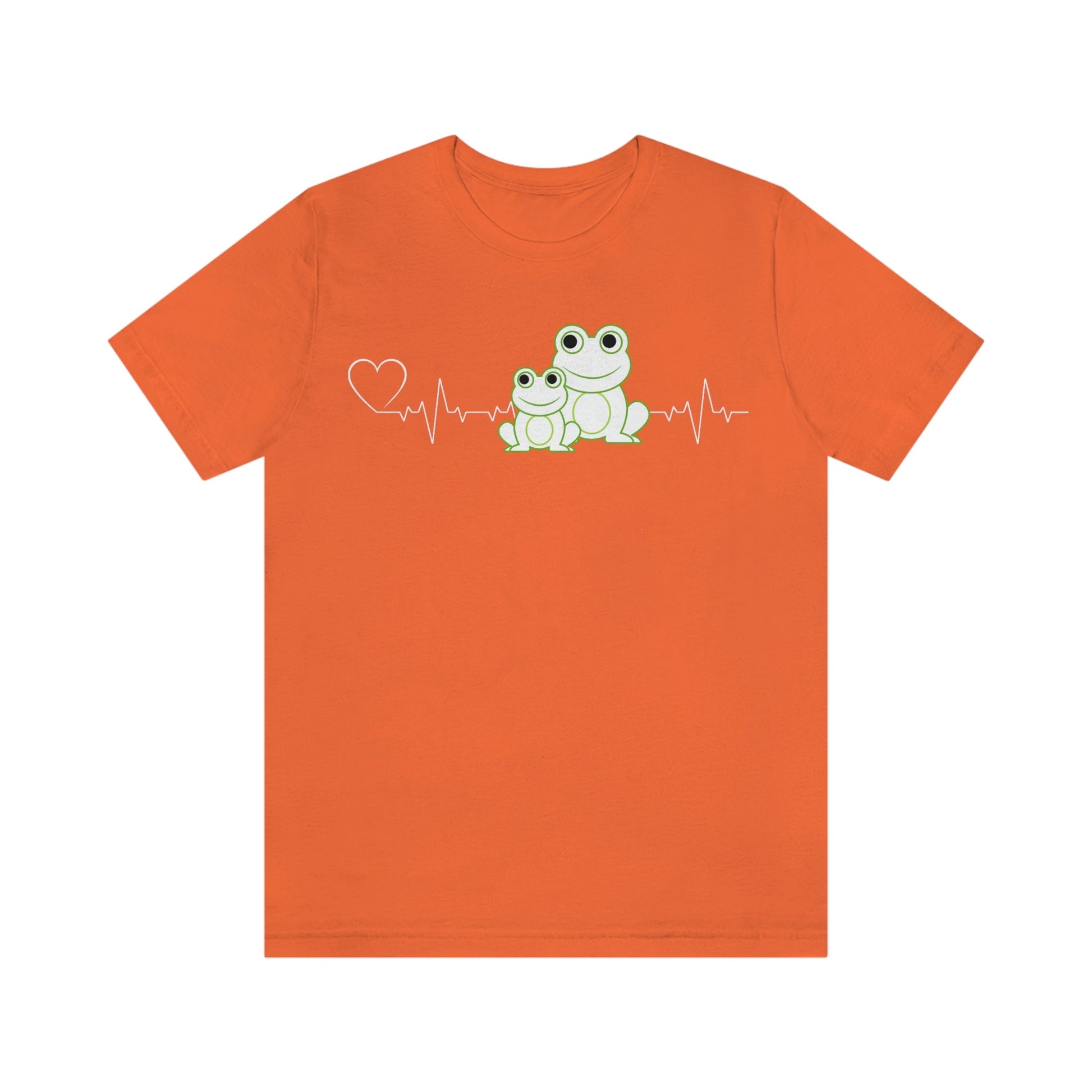 Heartbeat Mom & Baby Frogs Graphic T-Shirt-T-Shirt-Orange-S-mysticalcherry