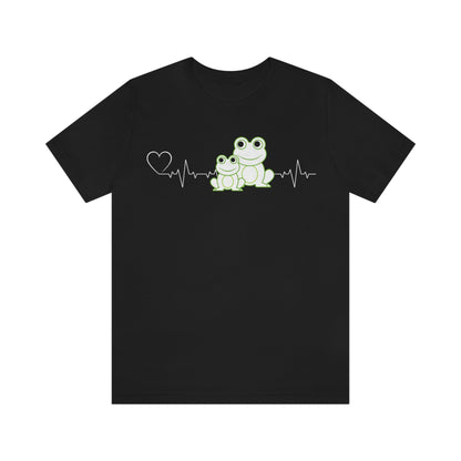 Heartbeat Mom & Baby Frogs Graphic T-Shirt-T-Shirt-Black-S-mysticalcherry