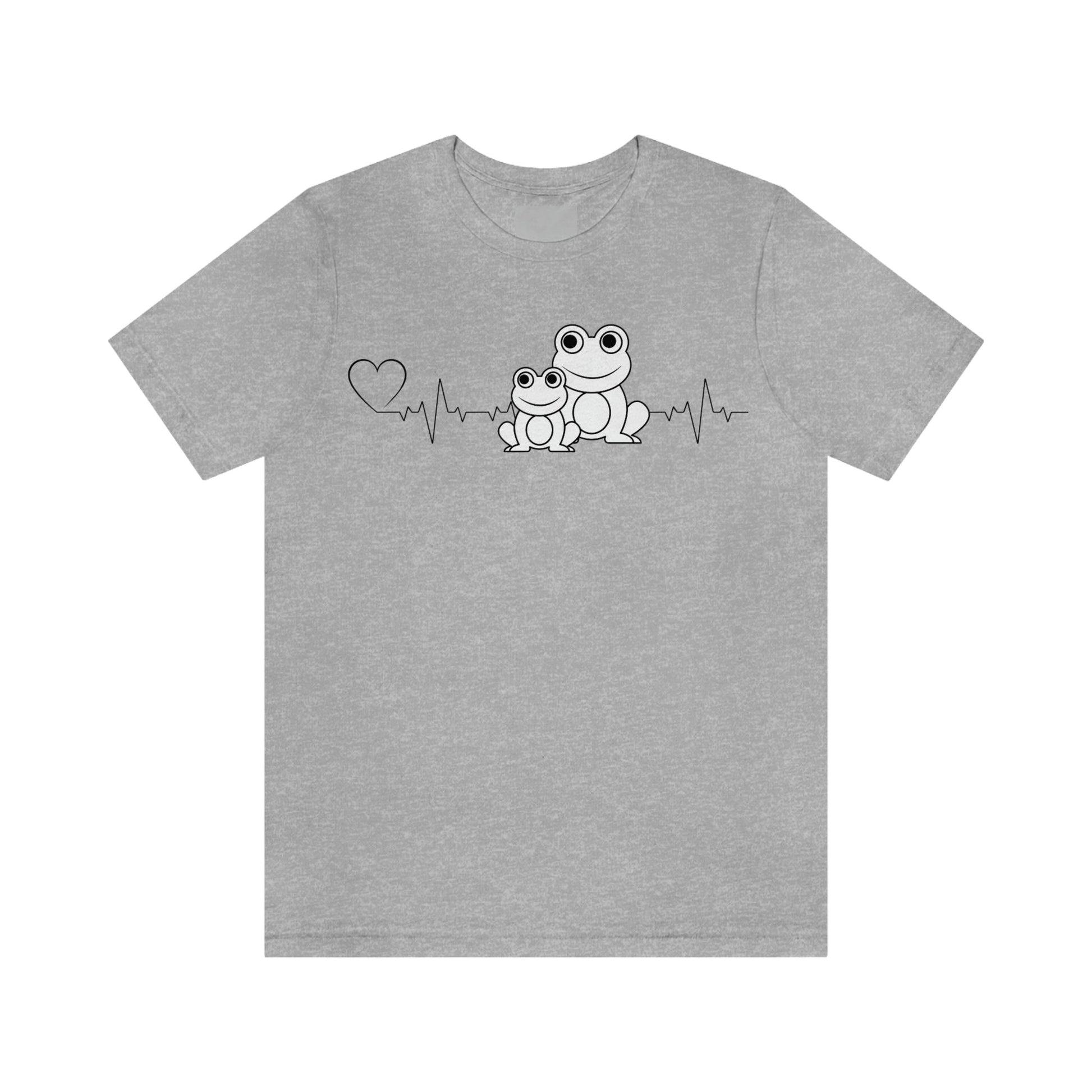 Heartbeat Mom & Baby Frogs Graphic T-Shirt-T-Shirt-Athletic Heather-S-mysticalcherry