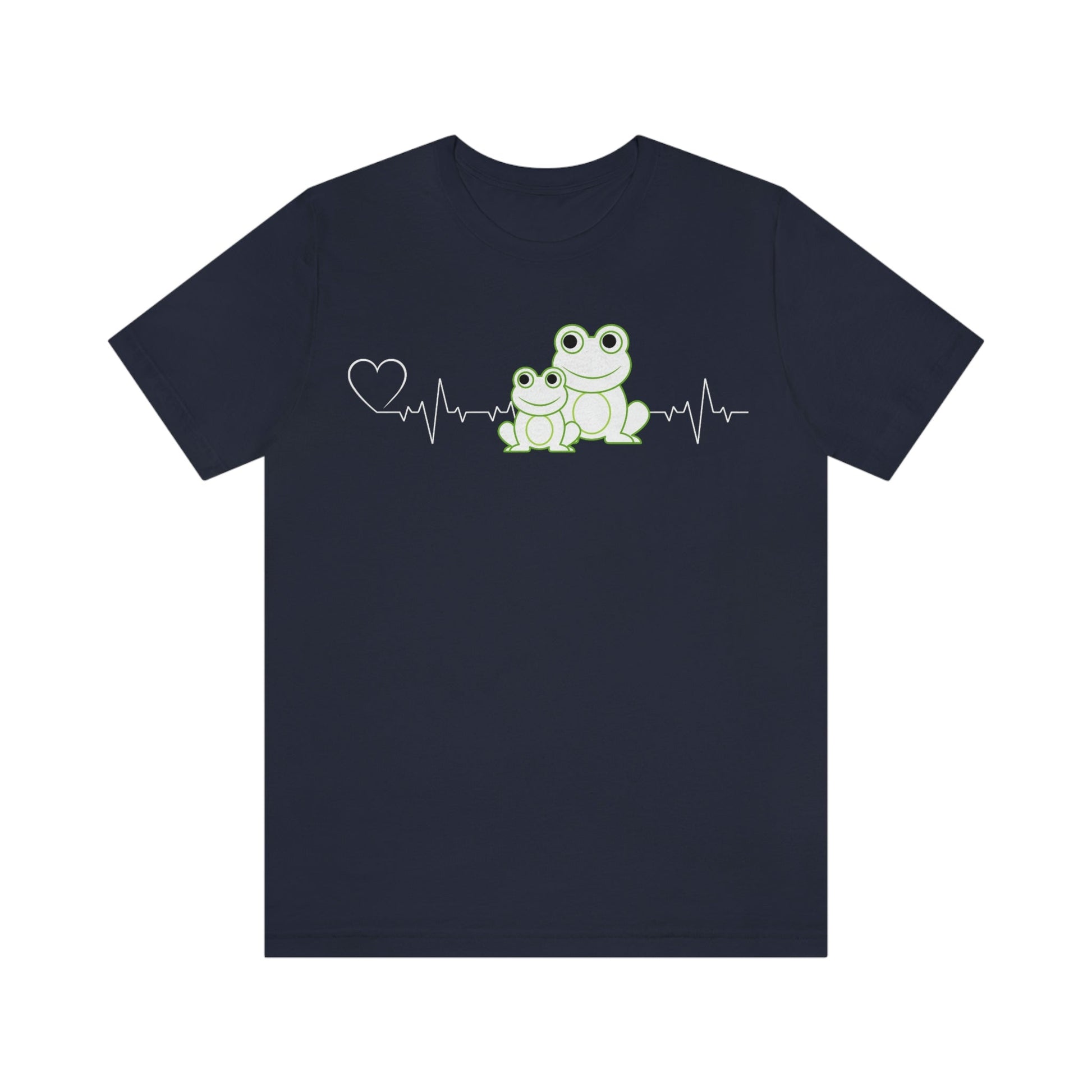 Heartbeat Mom & Baby Frogs Graphic T-Shirt-T-Shirt-Navy-S-mysticalcherry