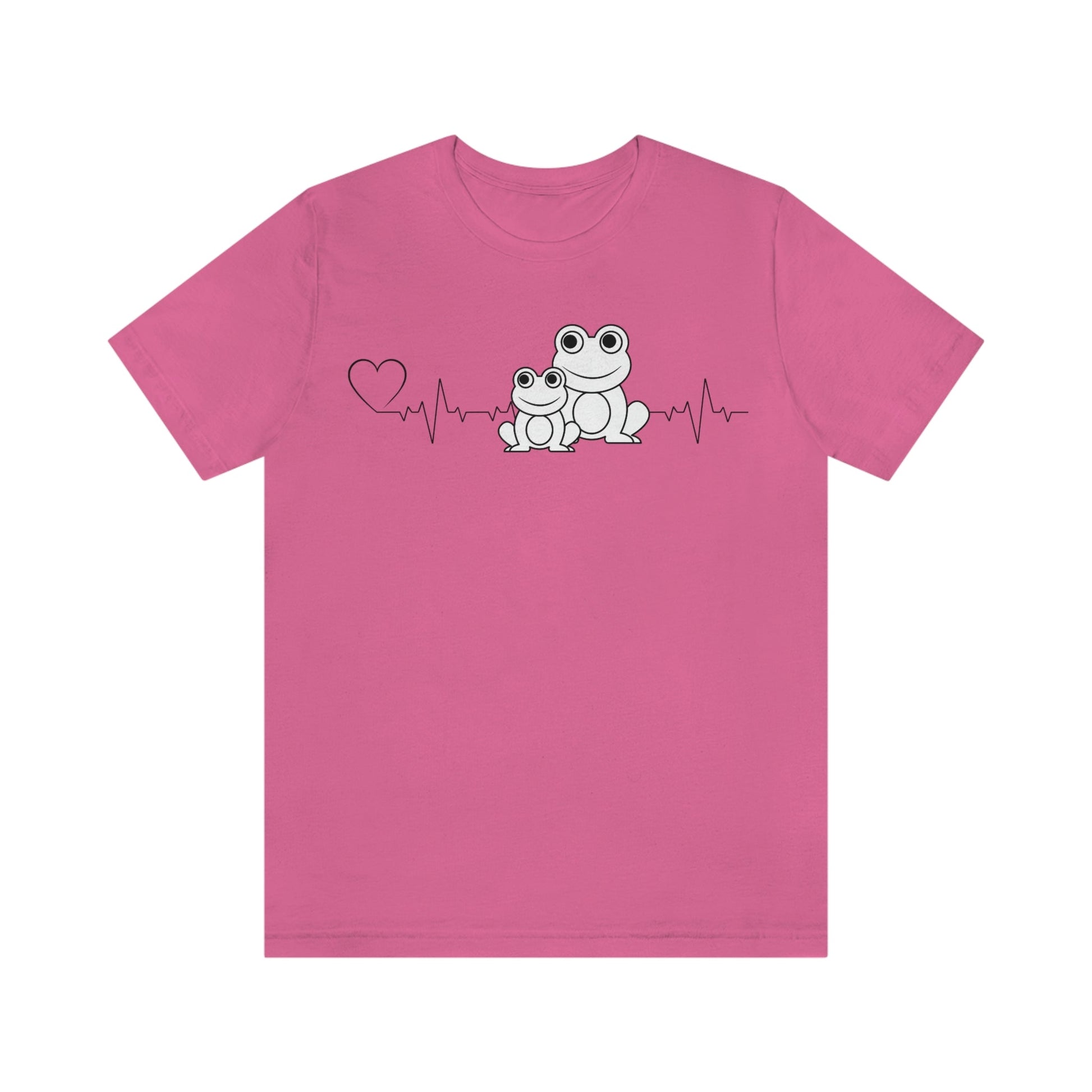 Heartbeat Mom & Baby Frogs Graphic T-Shirt-T-Shirt-Charity Pink-S-mysticalcherry