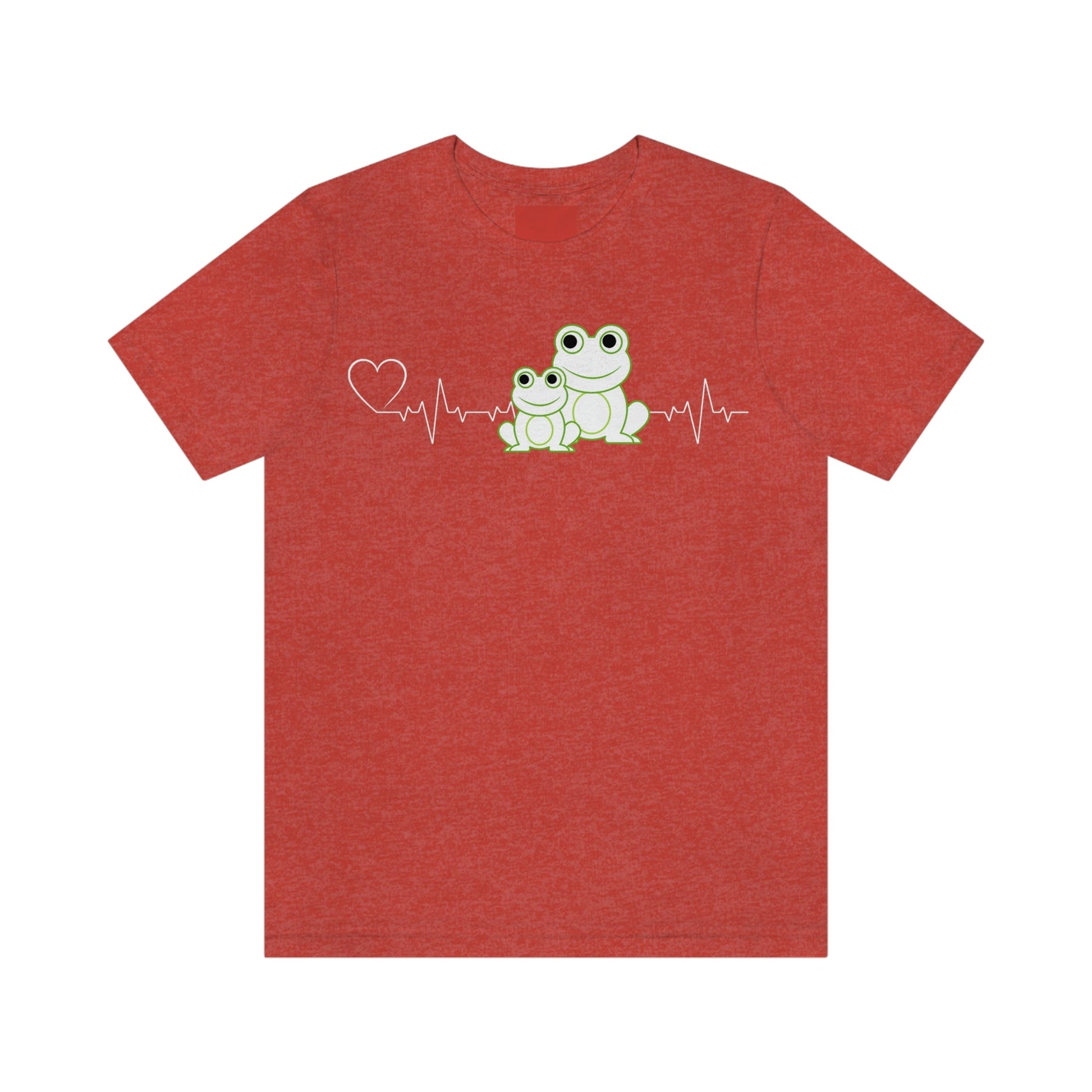 Heartbeat Mom & Baby Frogs Graphic T-Shirt-T-Shirt-Heather Red-S-mysticalcherry