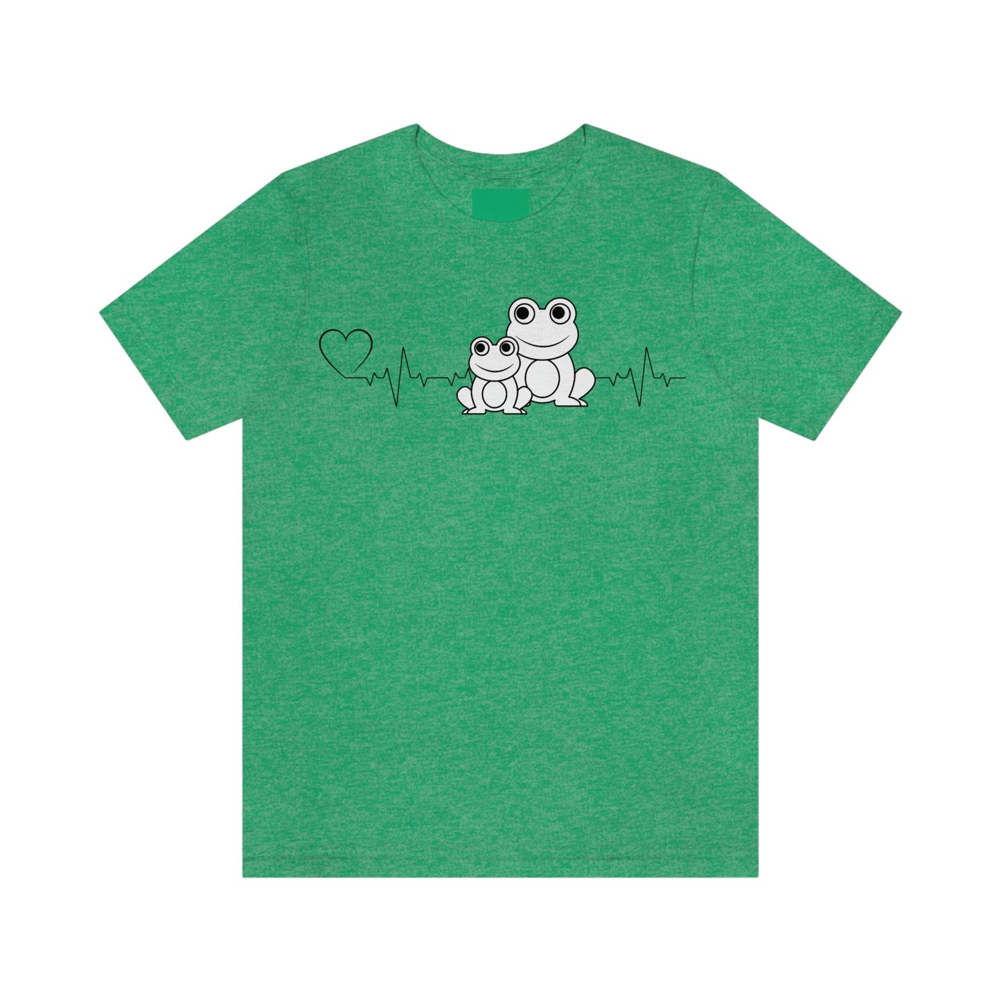Heartbeat Mom & Baby Frogs Graphic T-Shirt-T-Shirt-Heather Kelly-S-mysticalcherry