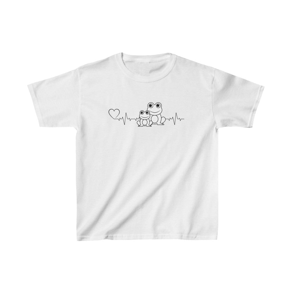 Heartbeat Mom & Baby Frogs Kids Cotton™ Tee-Kids clothes-XS-White-mysticalcherry