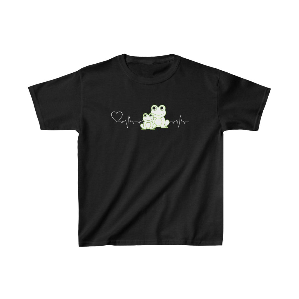 Heartbeat Mom & Baby Frogs Kids Cotton™ Tee-Kids clothes-XS-Black-mysticalcherry