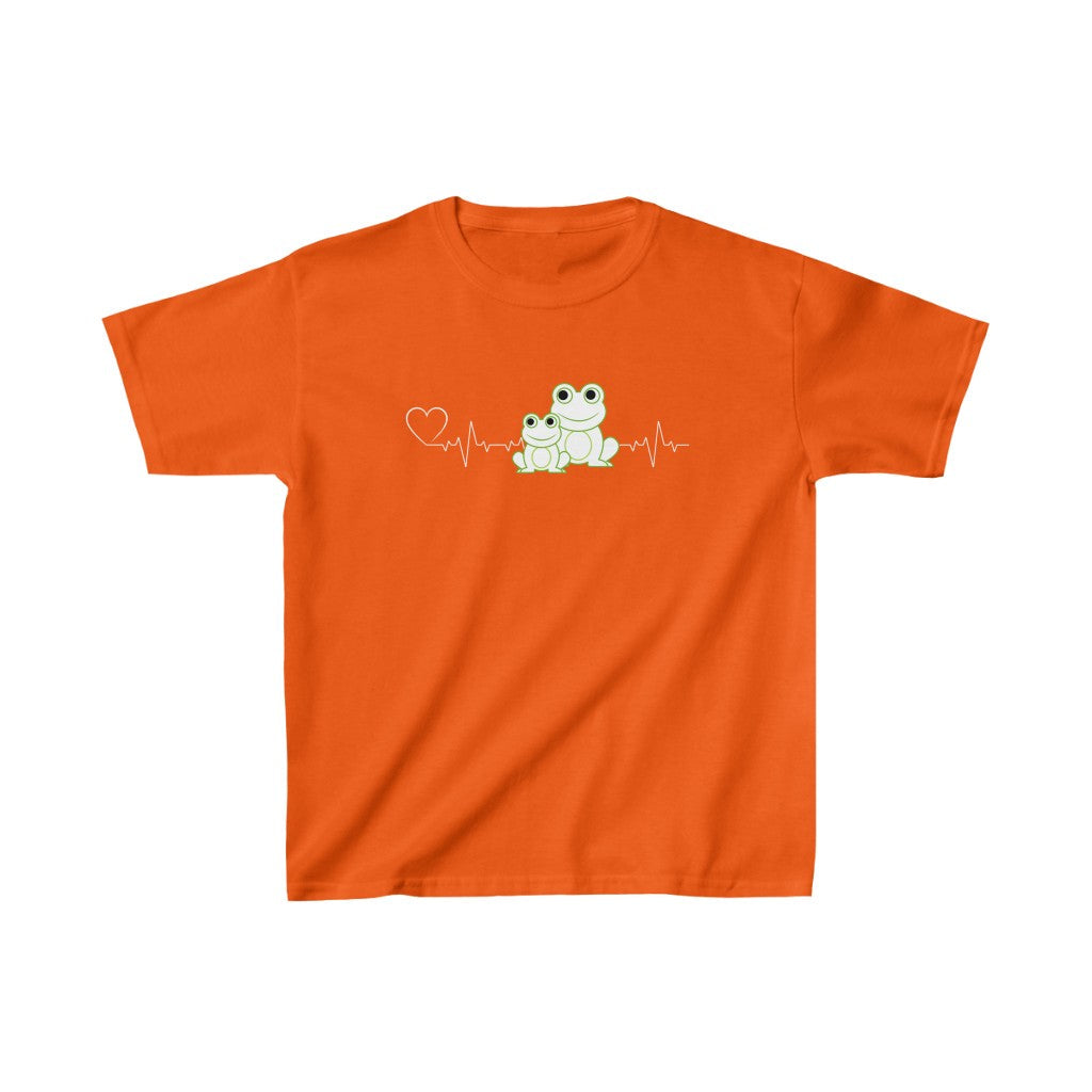 Heartbeat Mom & Baby Frogs Kids Cotton™ Tee-Kids clothes-XS-Orange-mysticalcherry