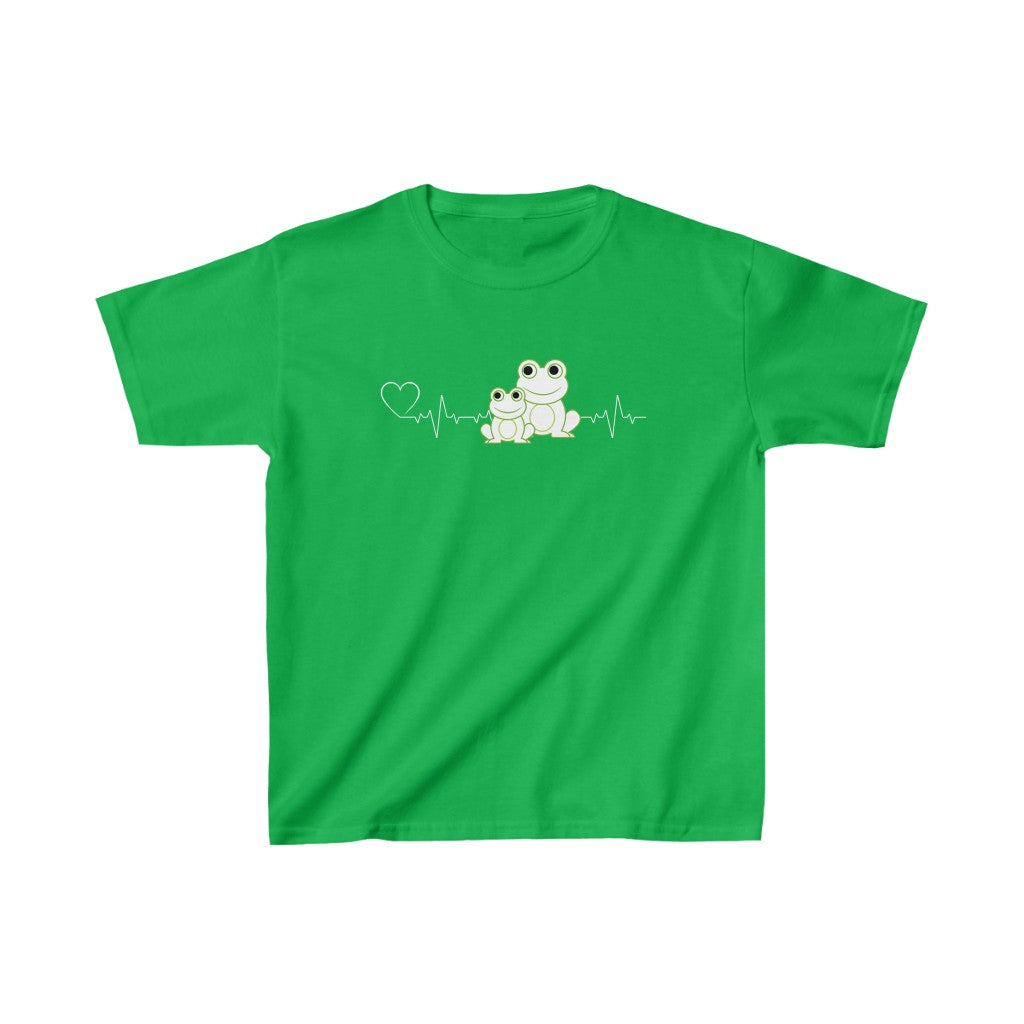 Heartbeat Mom & Baby Frogs Kids Cotton™ Tee-Kids clothes-XS-Irish Green-mysticalcherry