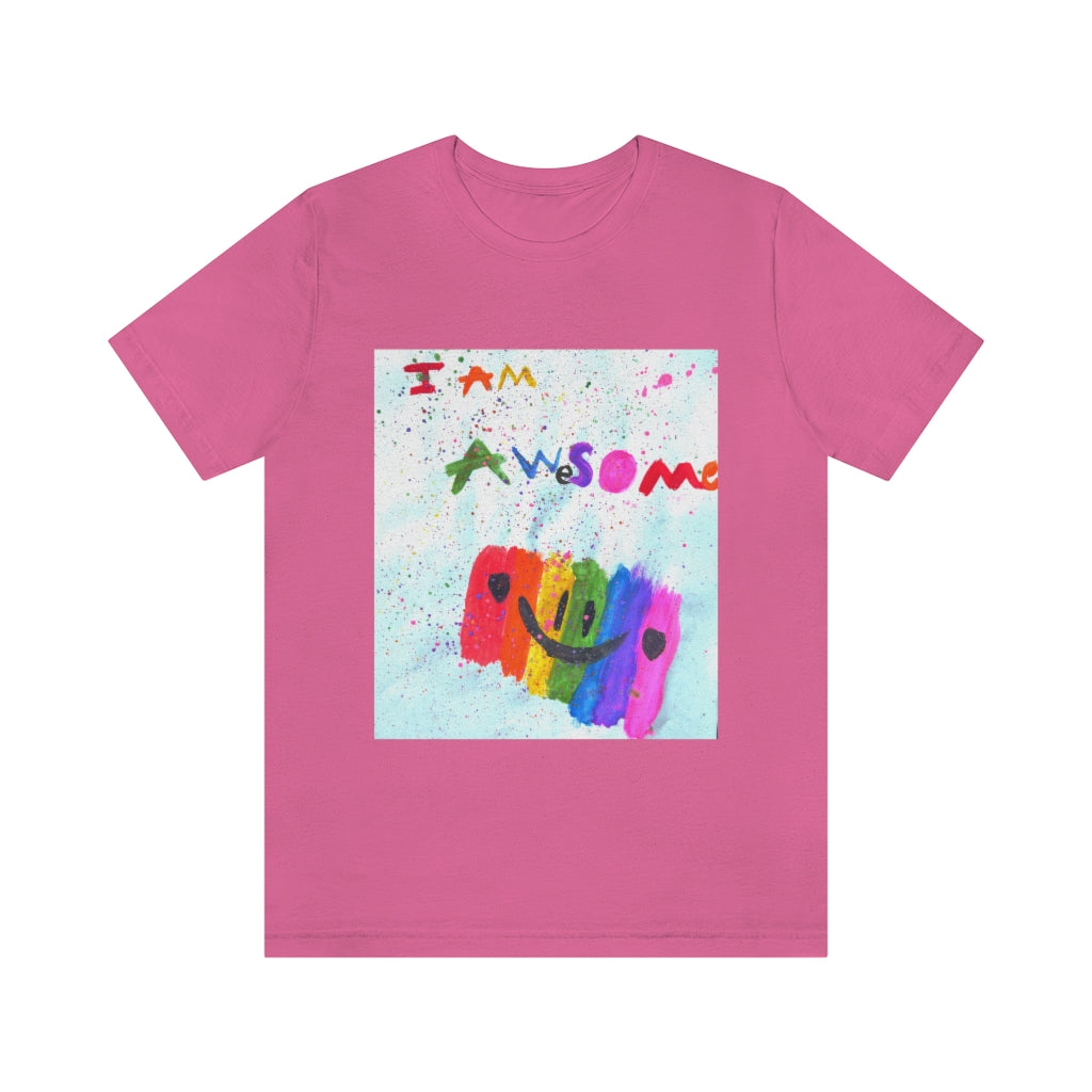 I AM AWESOME ART T-SHIRT-T-Shirt-Charity Pink-S-mysticalcherry