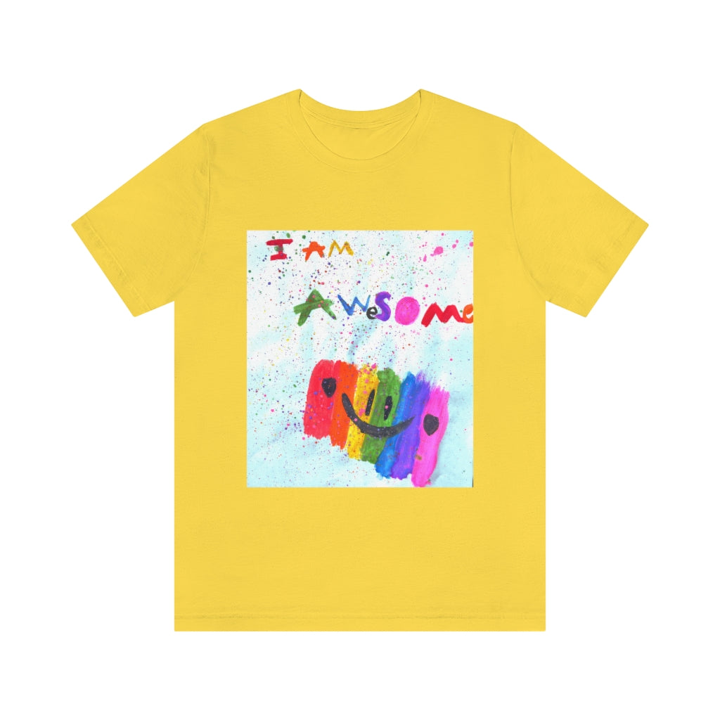 I AM AWESOME ART T-SHIRT-T-Shirt-Yellow-S-mysticalcherry