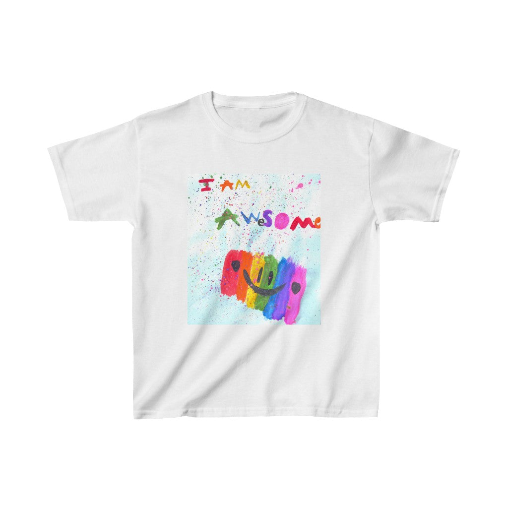 I Am Awesome Kids Cotton™ Tee-Kids clothes-XS-White-mysticalcherry