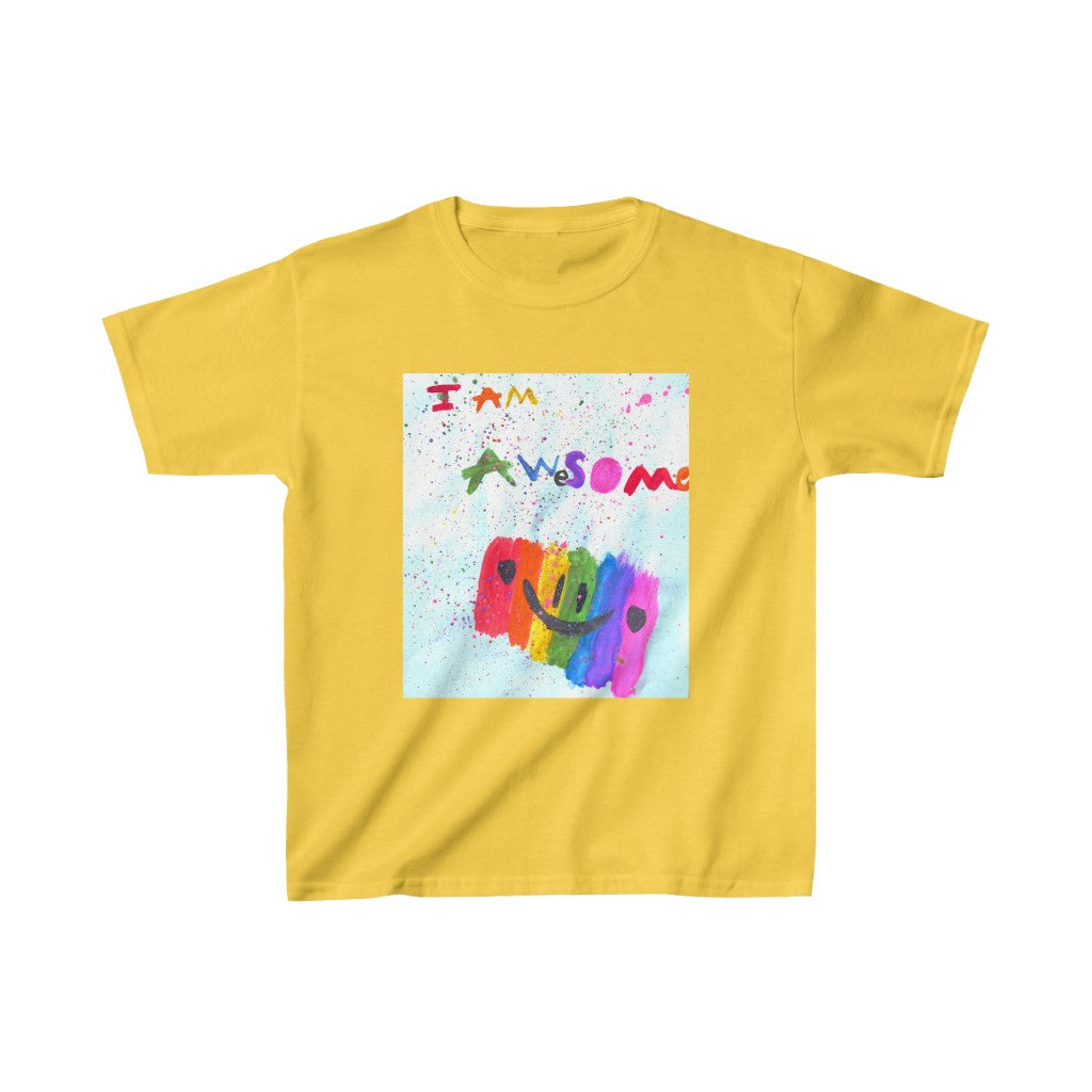 I Am Awesome Kids Cotton™ Tee-Kids clothes-XS-Daisy-mysticalcherry