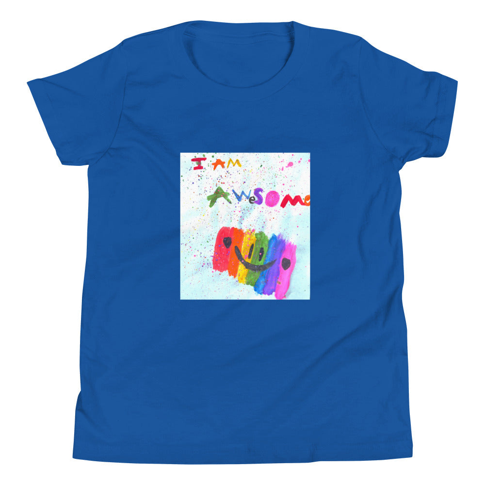 I Am Awesome Youth T-Shirt-kid's t-shirt-True Royal-S-mysticalcherry