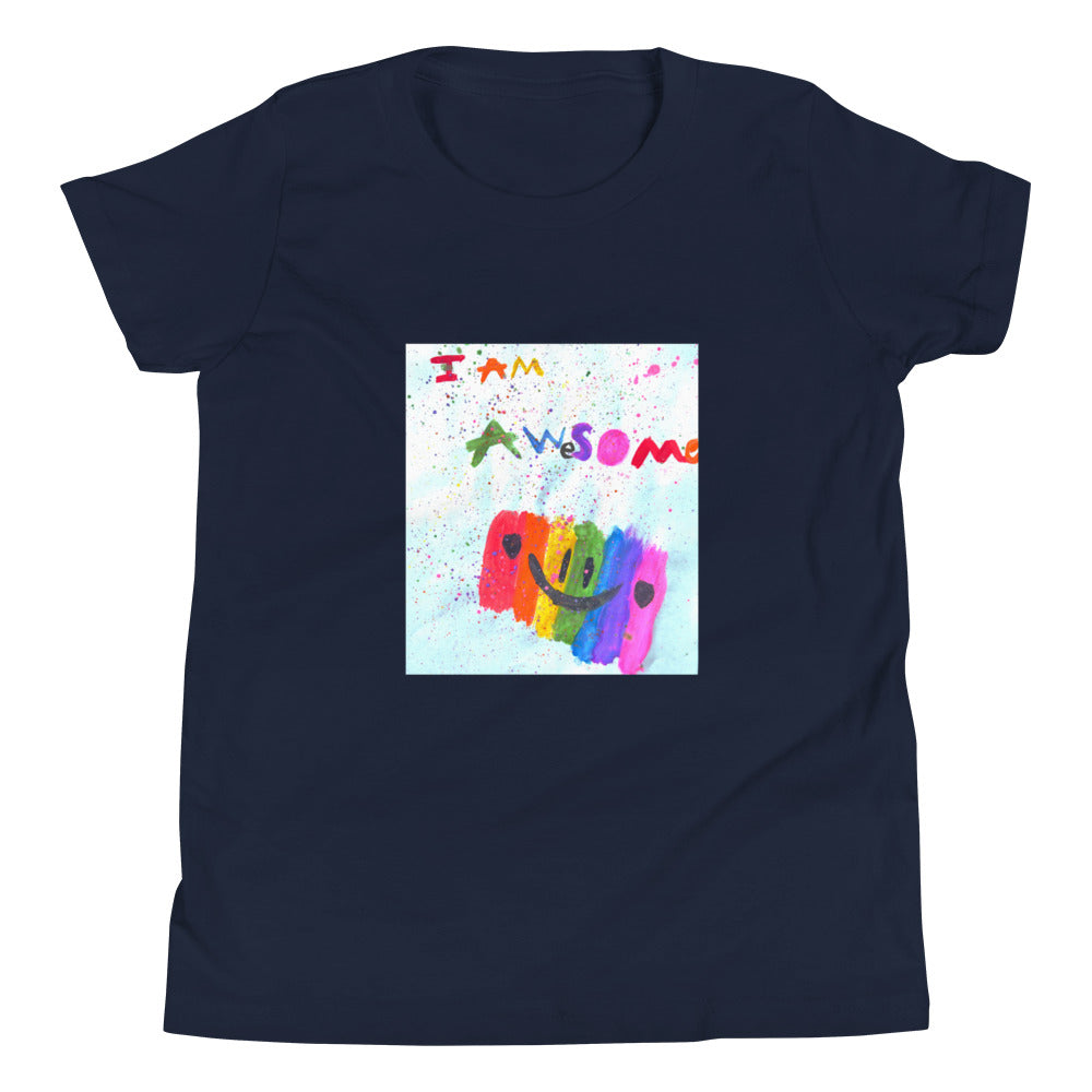 I Am Awesome Youth T-Shirt-kid's t-shirt-Navy-S-mysticalcherry
