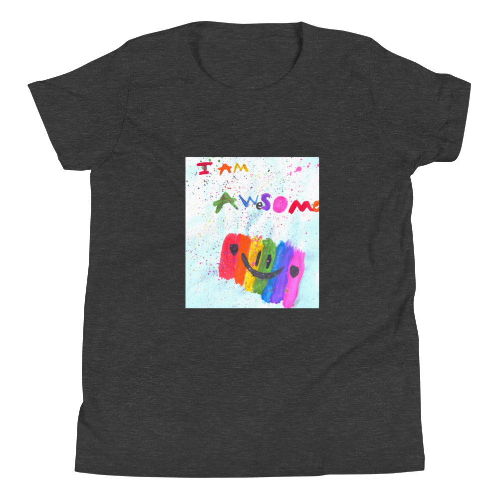 I Am Awesome Youth T-Shirt-kid's t-shirt-Dark Grey Heather-S-mysticalcherry