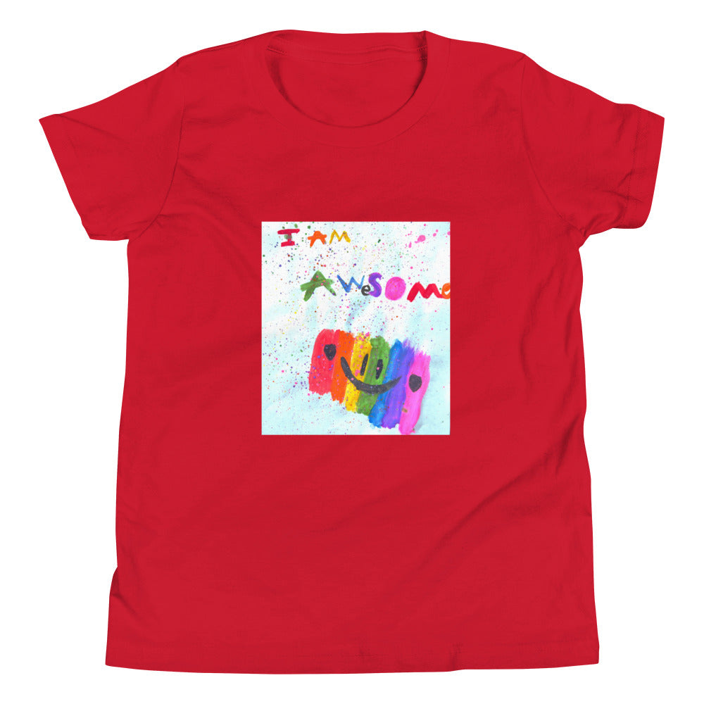 I Am Awesome Youth T-Shirt-kid's t-shirt-Red-S-mysticalcherry