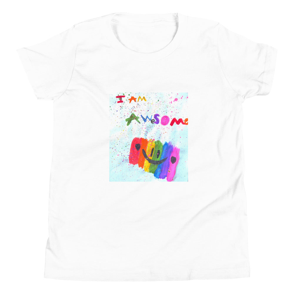 I Am Awesome Youth T-Shirt-kid's t-shirt-White-S-mysticalcherry