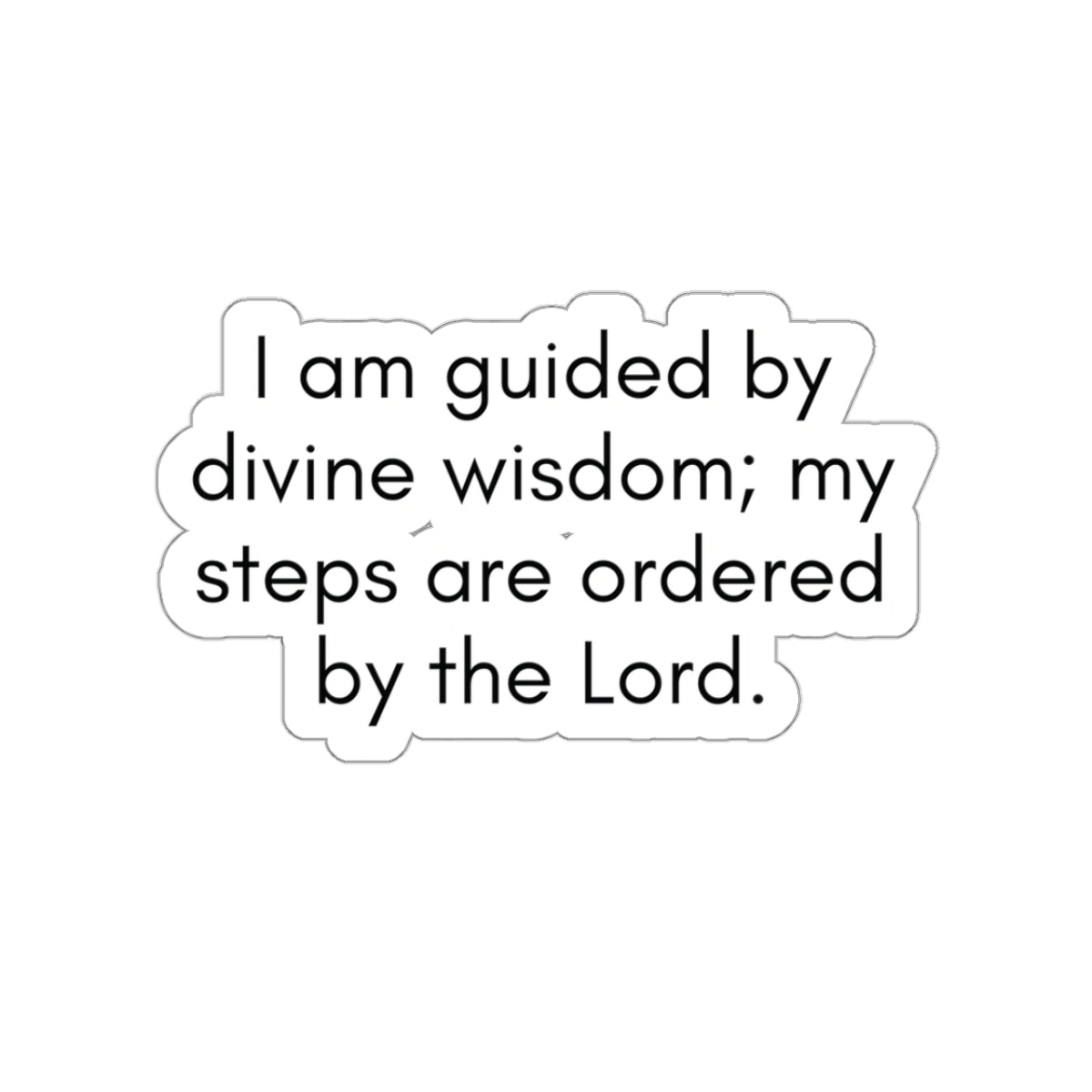 I Am Guided By Divine Wisdom...Inspirational Quote Kiss-Cut Stickers-KISS CUT stickers-3" × 3"-White-mysticalcherry
