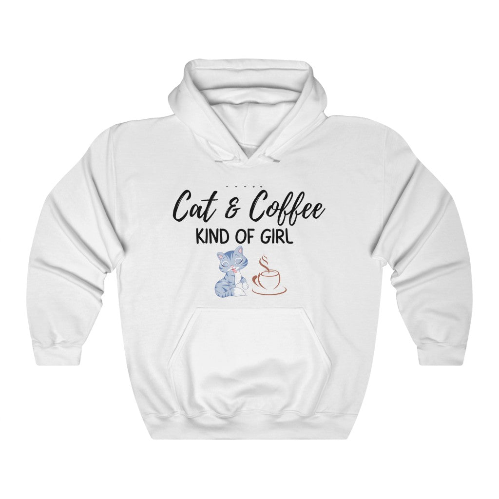 I'M A CAT AND COFFEE KIND OF GIRL HOODIE-Hoodie-White-S-mysticalcherry