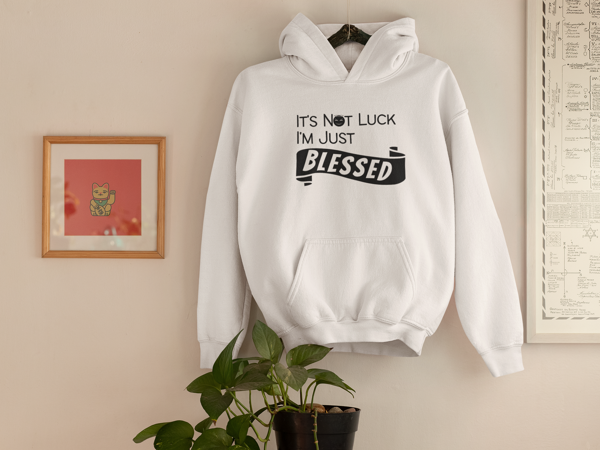IT'S NOT LUCK, I'M JUST BLESSED HOODIE-Hoodie-mysticalcherry