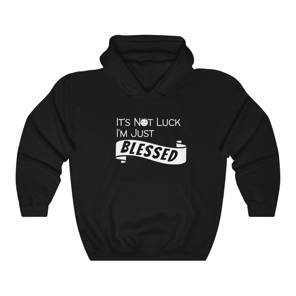IT'S NOT LUCK, I'M JUST BLESSED HOODIE-Hoodie-Black-S-mysticalcherry