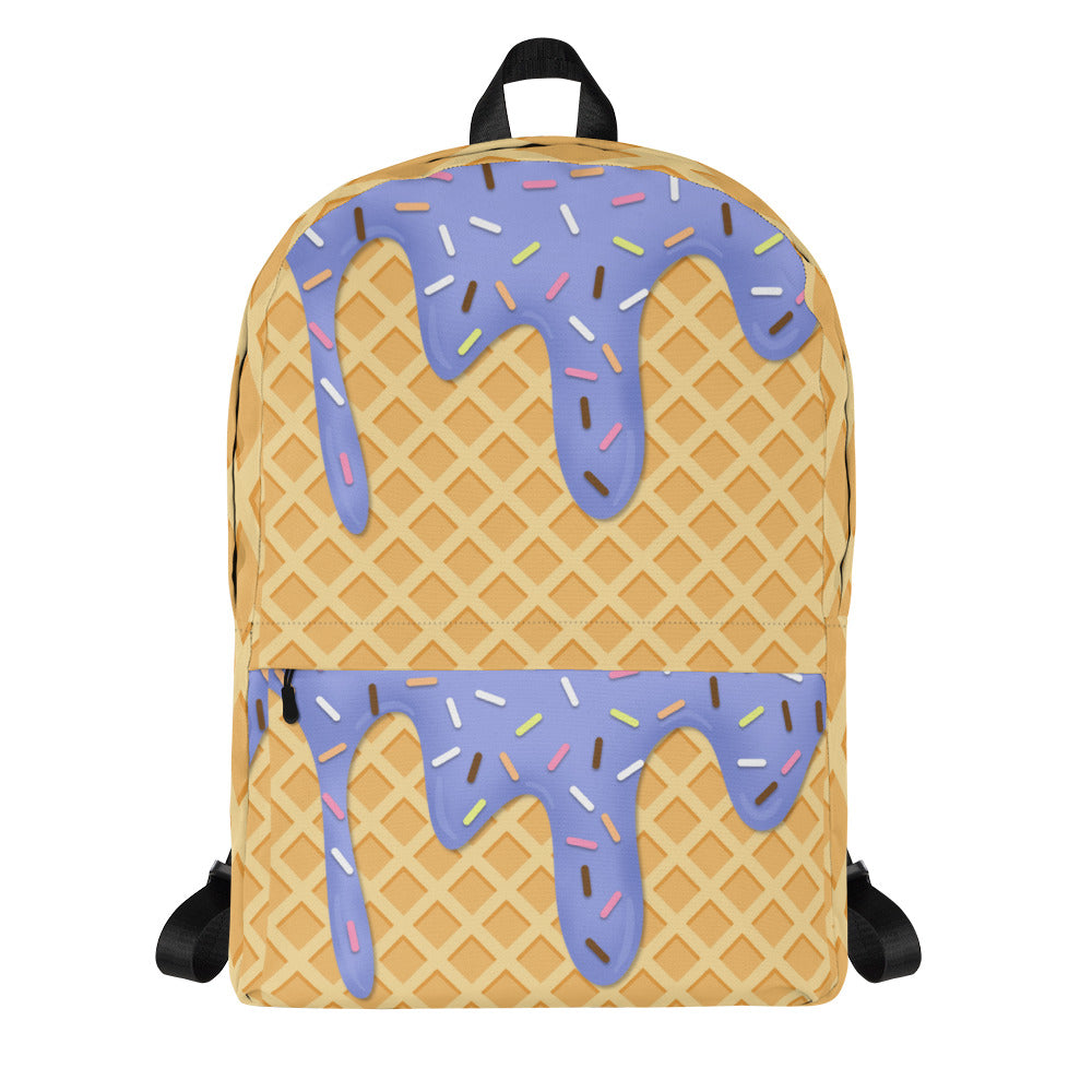 Ice Cream Waffle Cone With Sprinkles Backpack-Backpacks-Purple-mysticalcherry