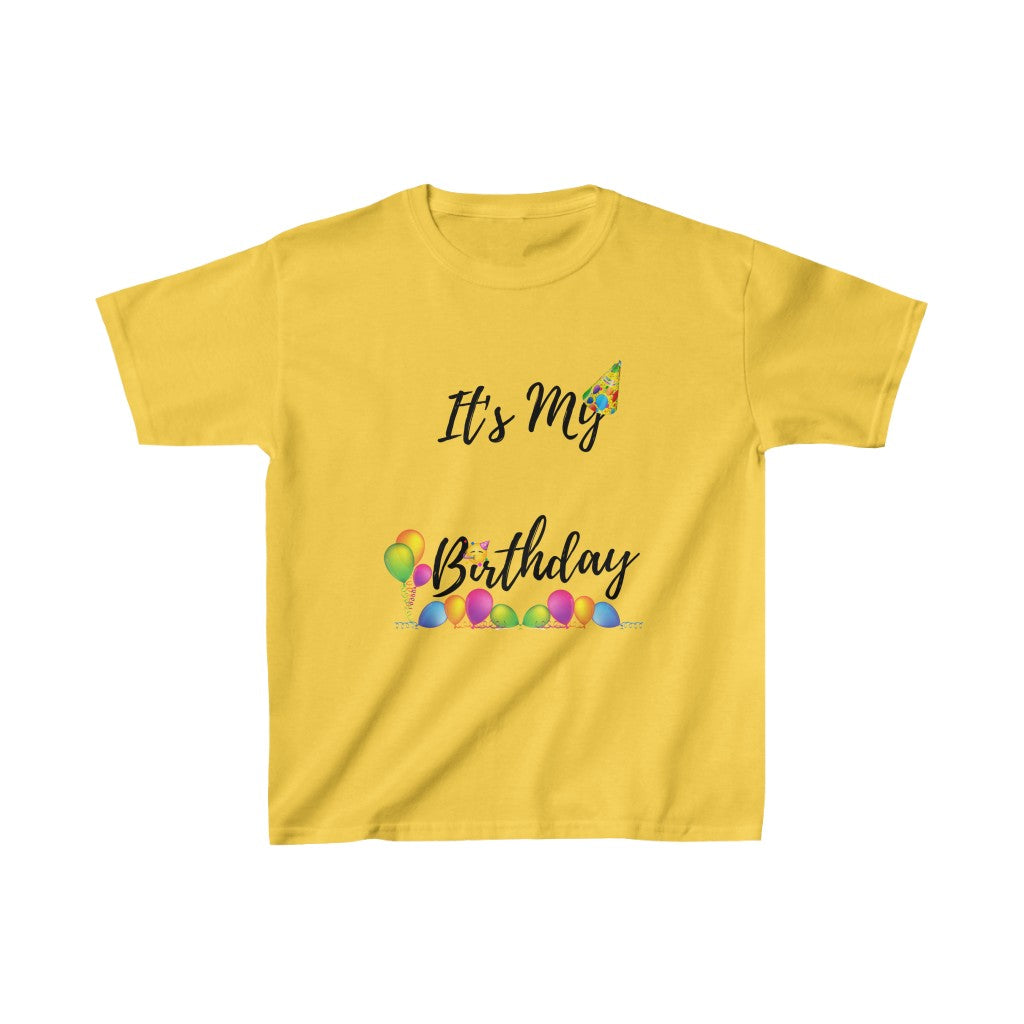 It's My Birthday Kids Heavy Cotton™ Tee-Kids clothes-XS-Daisy-mysticalcherry