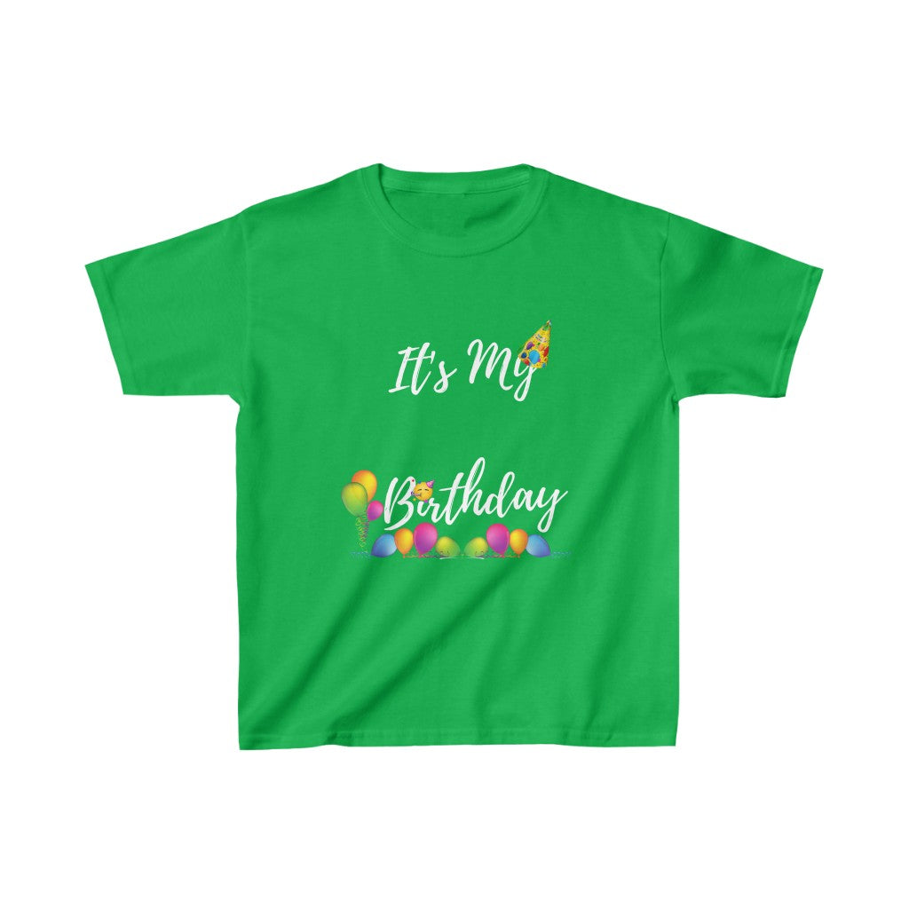 It's My Birthday Kids Heavy Cotton™ Tee-Kids clothes-XS-Irish Green-mysticalcherry