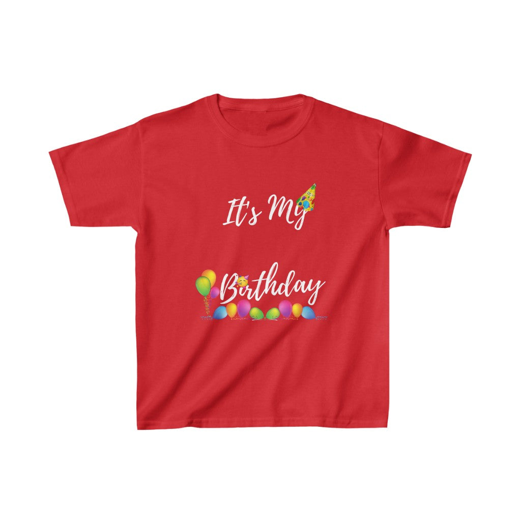 It's My Birthday Kids Heavy Cotton™ Tee-Kids clothes-XS-Red-mysticalcherry