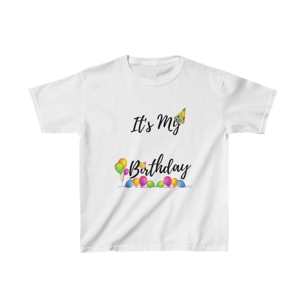 It's My Birthday Kids Heavy Cotton™ Tee-Kids clothes-XS-White-mysticalcherry