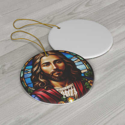 Jesus Ceramic Ornament-Home Decor-Circle-One Size-mysticalcherry