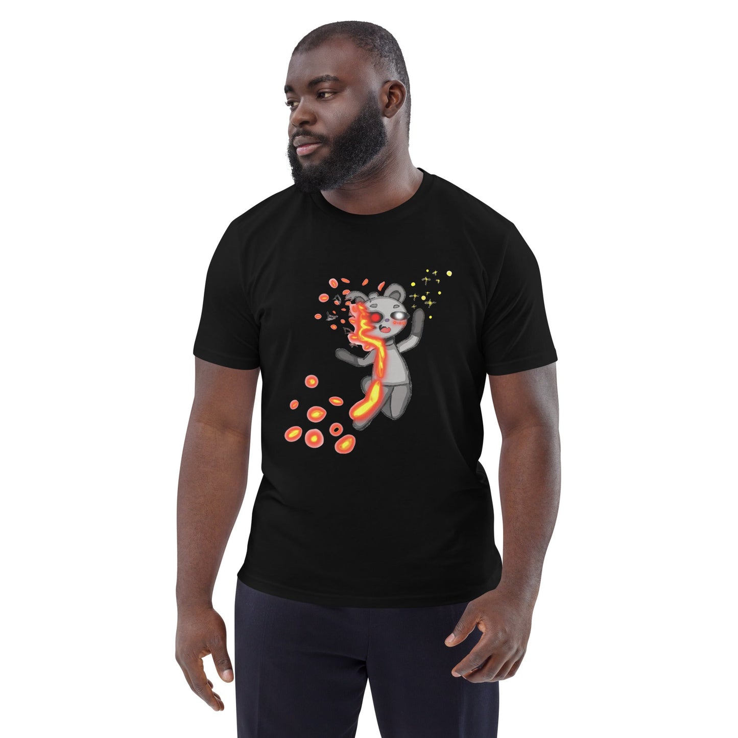 LAVABEAR BENDER ORGANIC COTTON T-SHIRT-eco-friendly organic graphic t-shirt-Black-S-mysticalcherry
