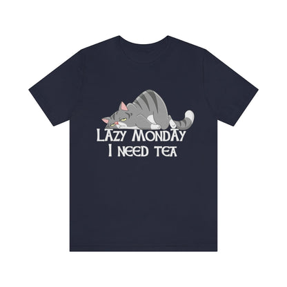 LAZY MONDAY I NEED TEA T-SHIRT-T-Shirt-Navy-S-mysticalcherry