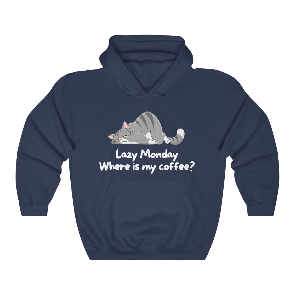 LAZY MONDAY WHERE IS MY COFFEE HOODIE-Hoodie-Navy-S-mysticalcherry