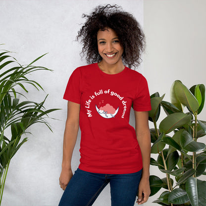LIFE IS FULL OF GOOD DREAMS T-SHIRT-Grapnic T-Shirt-Red-S-mysticalcherry