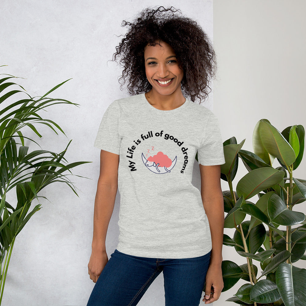 LIFE IS FULL OF GOOD DREAMS T-SHIRT-Grapnic T-Shirt-Athletic Heather-S-mysticalcherry