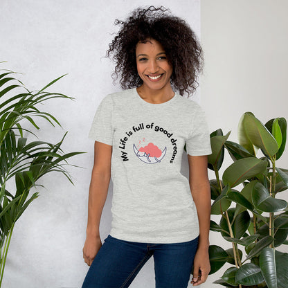 LIFE IS FULL OF GOOD DREAMS T-SHIRT-Grapnic T-Shirt-Athletic Heather-S-mysticalcherry