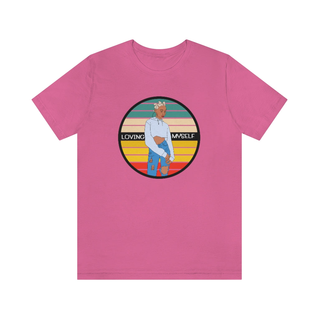 LOVING MYSELF T-SHIRT-T-Shirt-Charity Pink-S-mysticalcherry