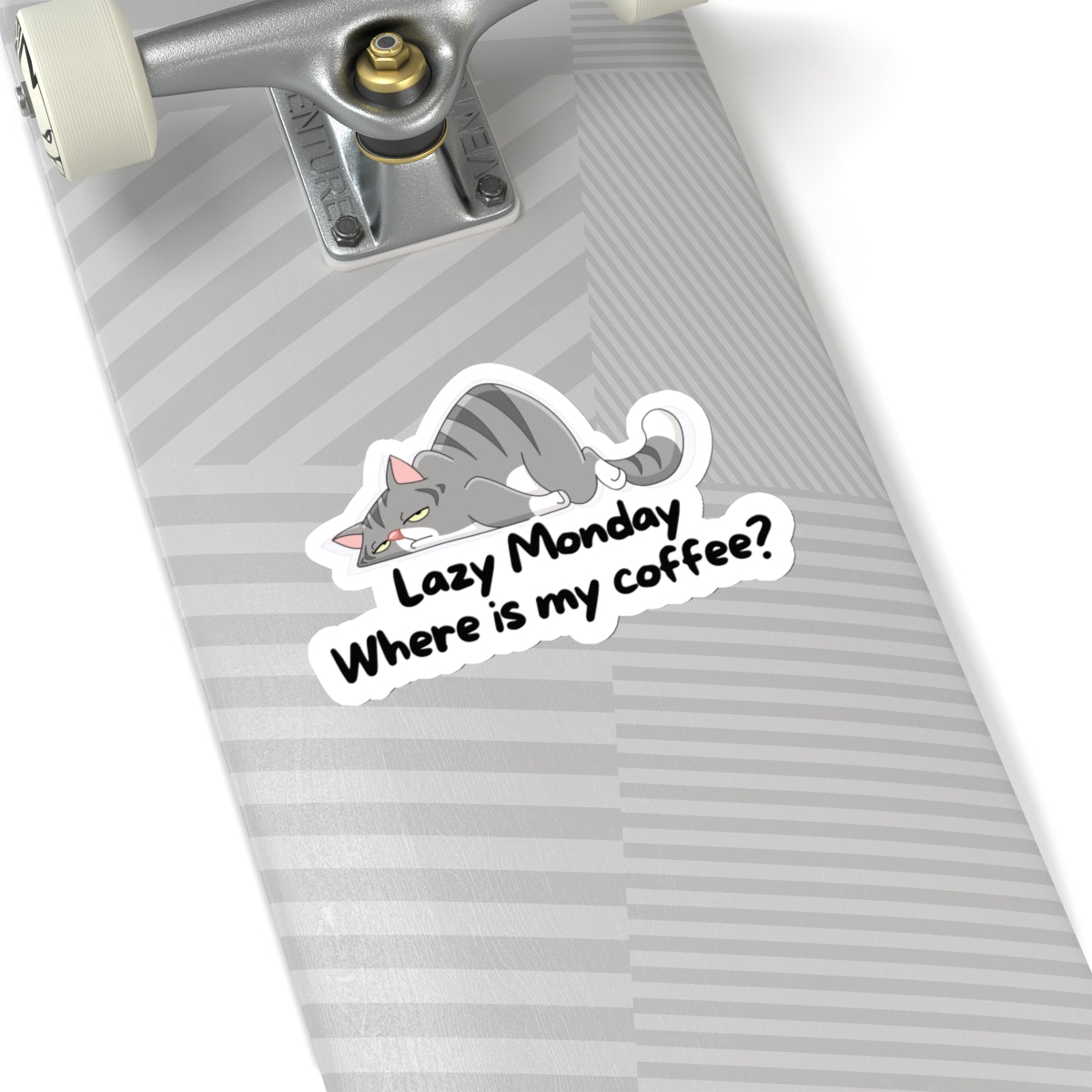 Lazy Monday Where Is My Coffee Quote Kiss-Cut Stickers-Paper products-mysticalcherry