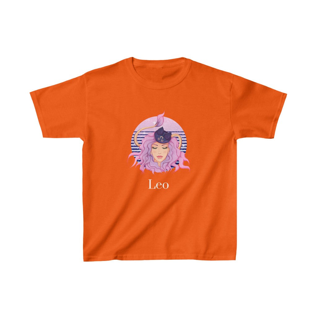 Leo Kids Cotton™ Tee-Kids clothes-XS-Orange-mysticalcherry