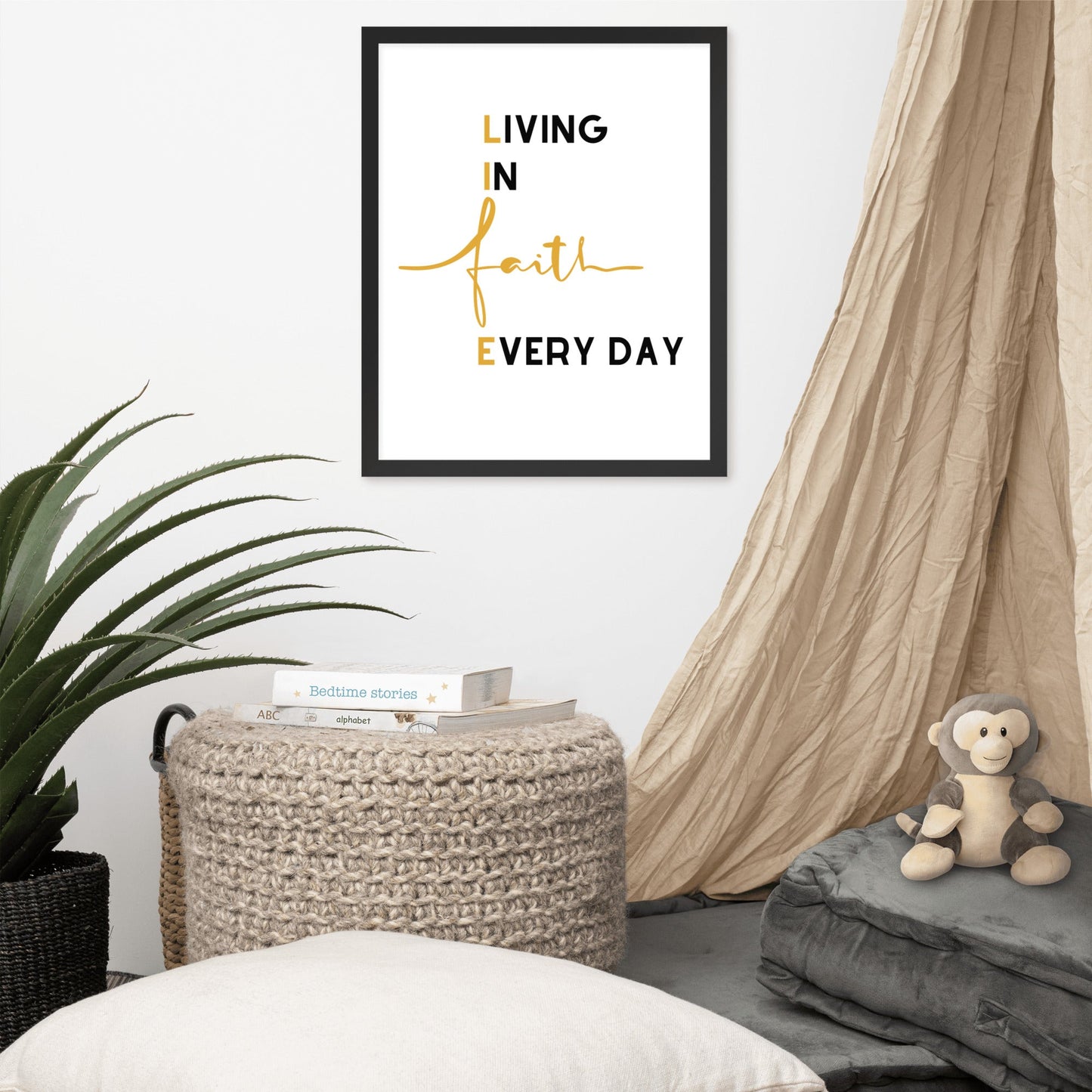 Living In Faith Every Day Framed Poster-16″×20″-mysticalcherry