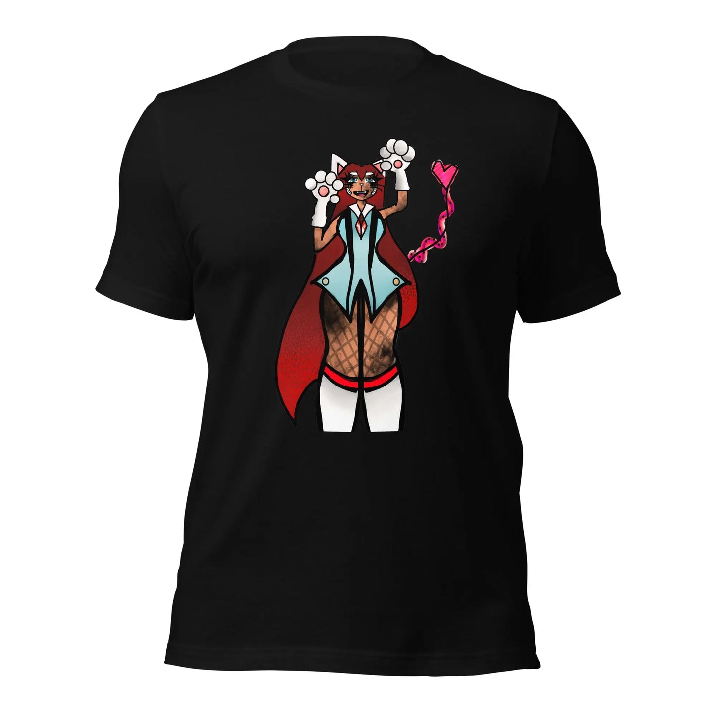 LizBeth Neko Anime Crewneck T-shirt-T-Shirt-Black-XS-mysticalcherry